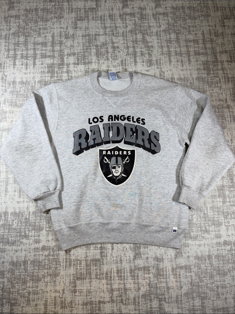 1990 Vintage Russell Athletic Gray Los Angeles Raiders Crewneck Sweatshirt sz M